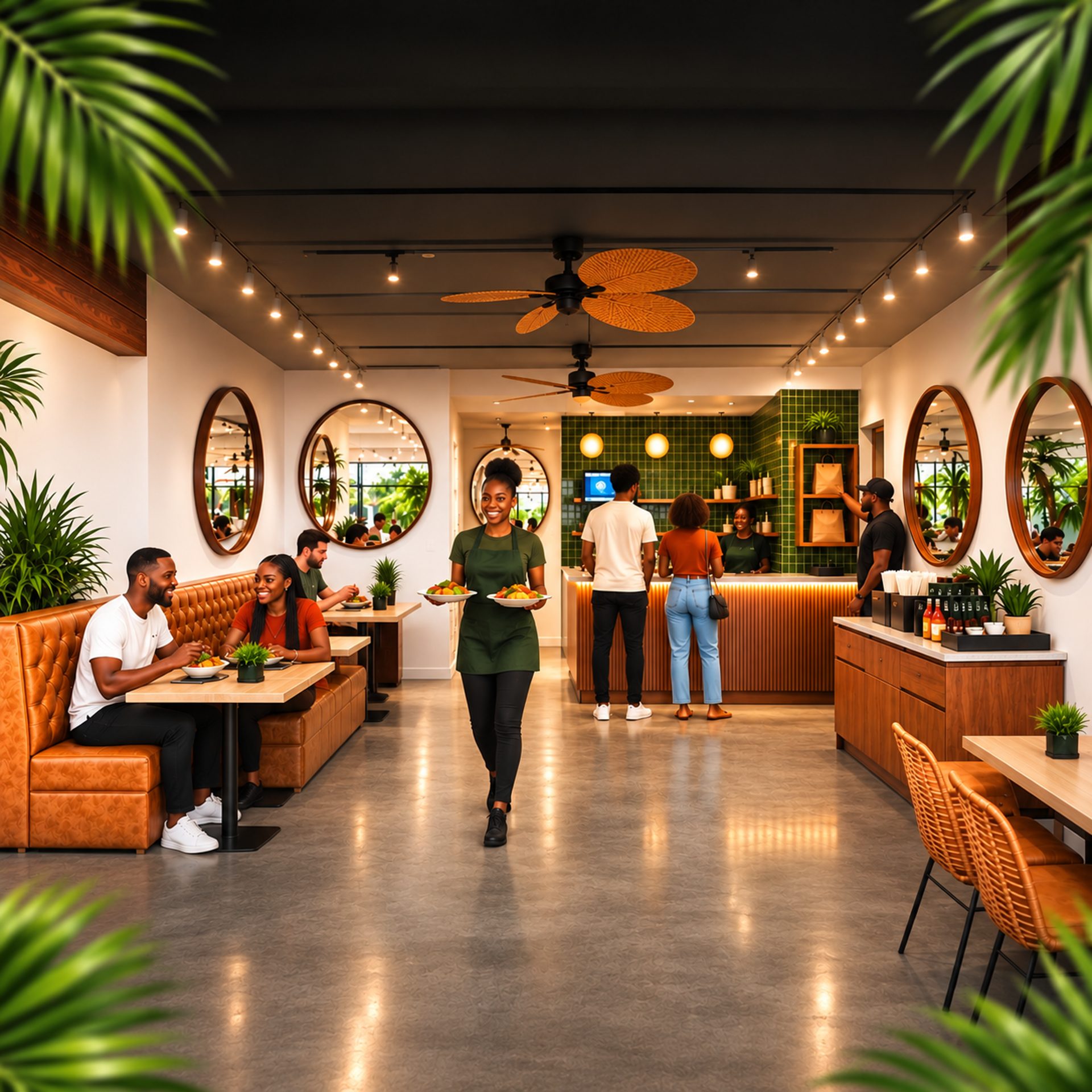 Island vibe, modern setting