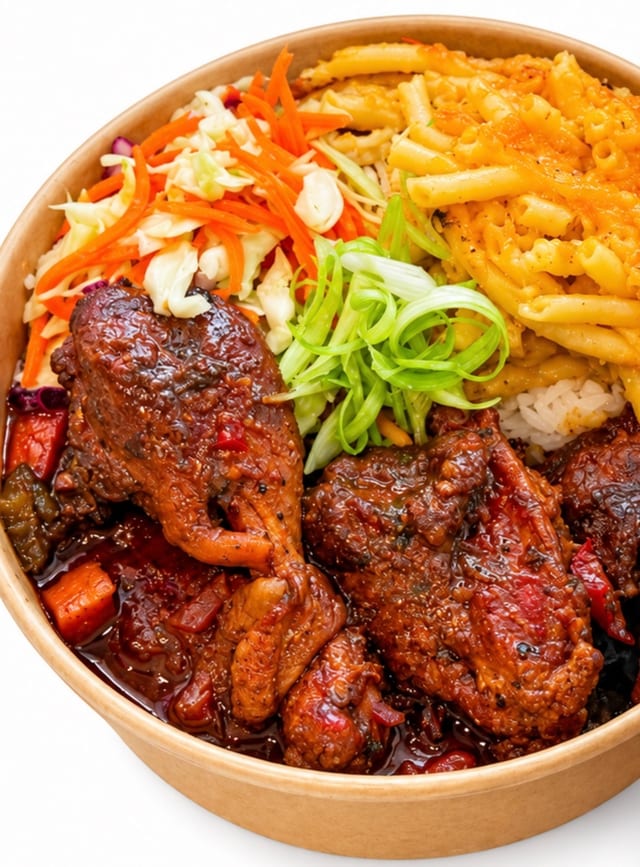 Trini Stew Chicken Bowl.