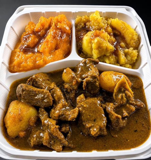 Curry Goat Roti.