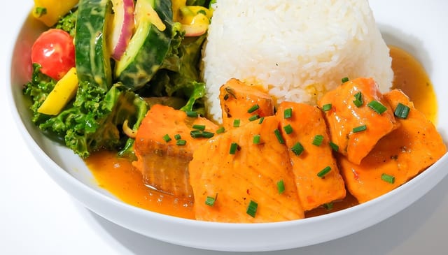 Mango Habanero Salmon Bites.